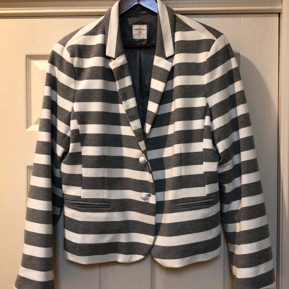 Gap gray/white stripe blazer